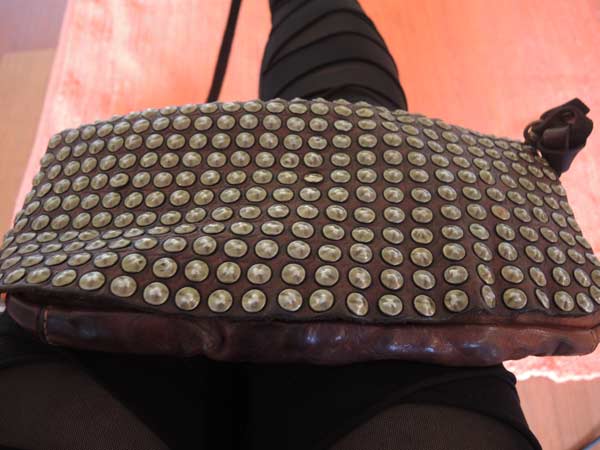 CAMPOMAGGI STUDDED ITALIAN LEATHER BAG WORN BY GRACIE OPULANZA