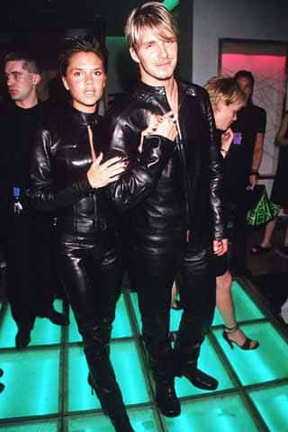 Victoria and David Beckham in Leather outfits David Beckham Fashion Style - For Men To Learn By