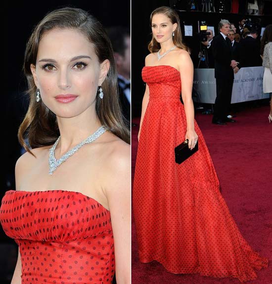 natalie portman 2012 polka dotted dress