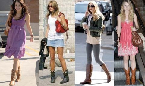 celebrities wearing cowboy boots