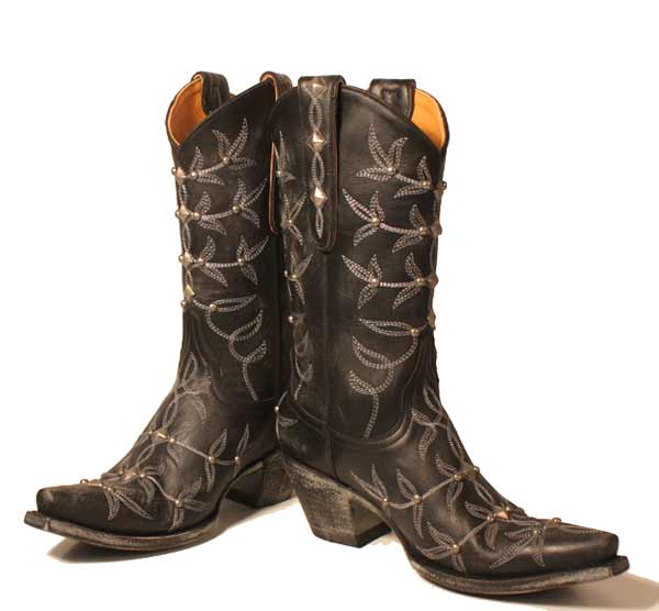 Black-polo-studded,cowboy-boots,R.Soles