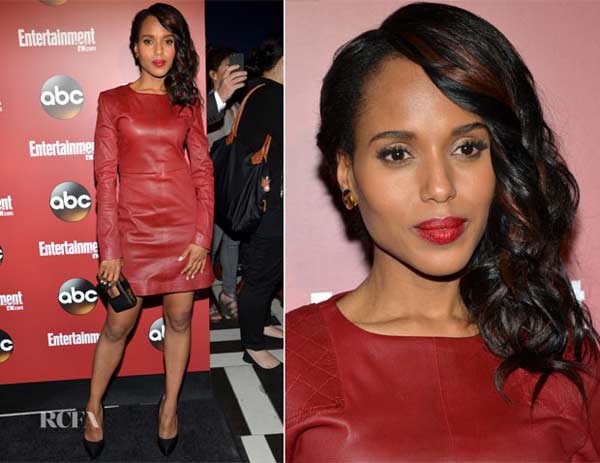 Kerry Washington in Marc Jacobs red leather dress Kerry Washington in Marc Jacobs red leather dress