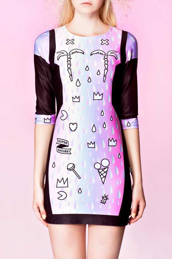 Kristina goes west london fashion week 2013 - palm dress