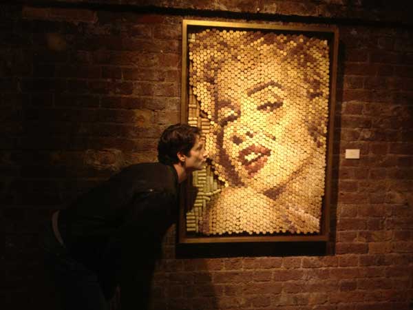 Conrad Engelhardt,wine cork art london, marylin monroe