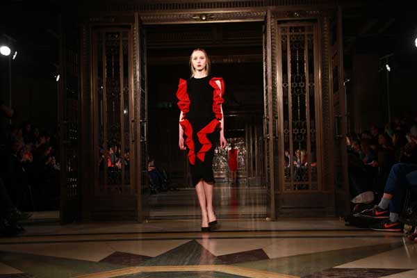 velvet red and black dress 2013