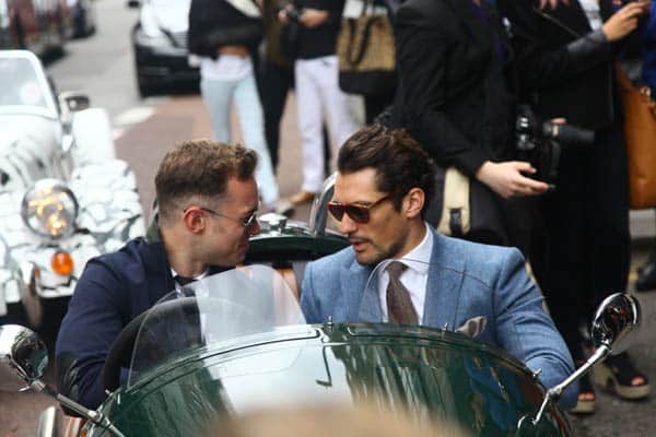 David Gandy driving a three Wheeler Morgan