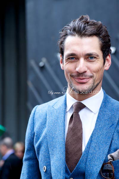 David Gandy wearing Reiss blue Suit