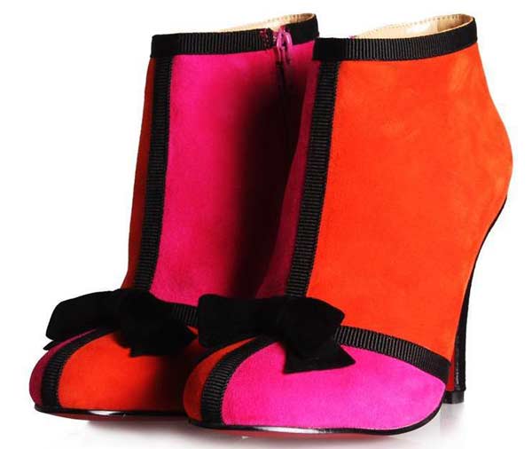orange pink boots