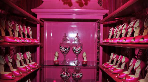 pink shoe  storage