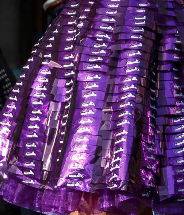 Cadbury chocolate wrappers - London Fashion Week