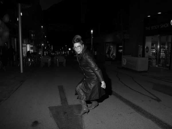 Gracie Opulanza - Wearing Black Leather Vintage coat 