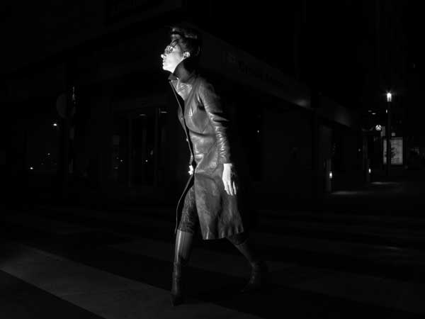 Gracie Opulanza - Wearing Black Leather Vintage coat 