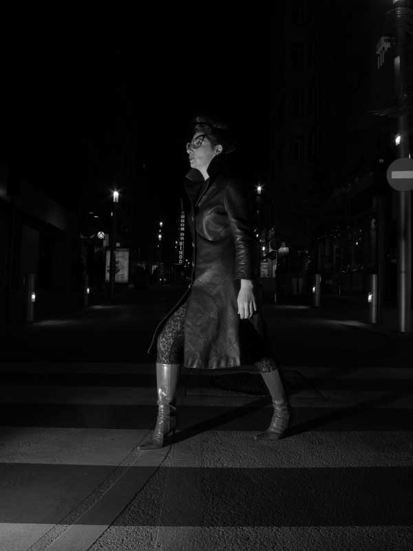 Gracie Opulanza - Wearing Black Leather Vintage coat 