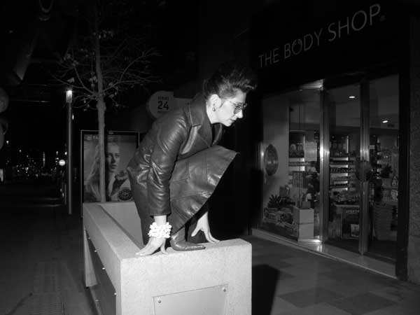 Gracie Opulanza - Wearing Black Leather Vintage coat