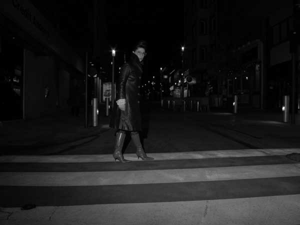 Gracie Opulanza - Wearing Black Leather Vintage coat 