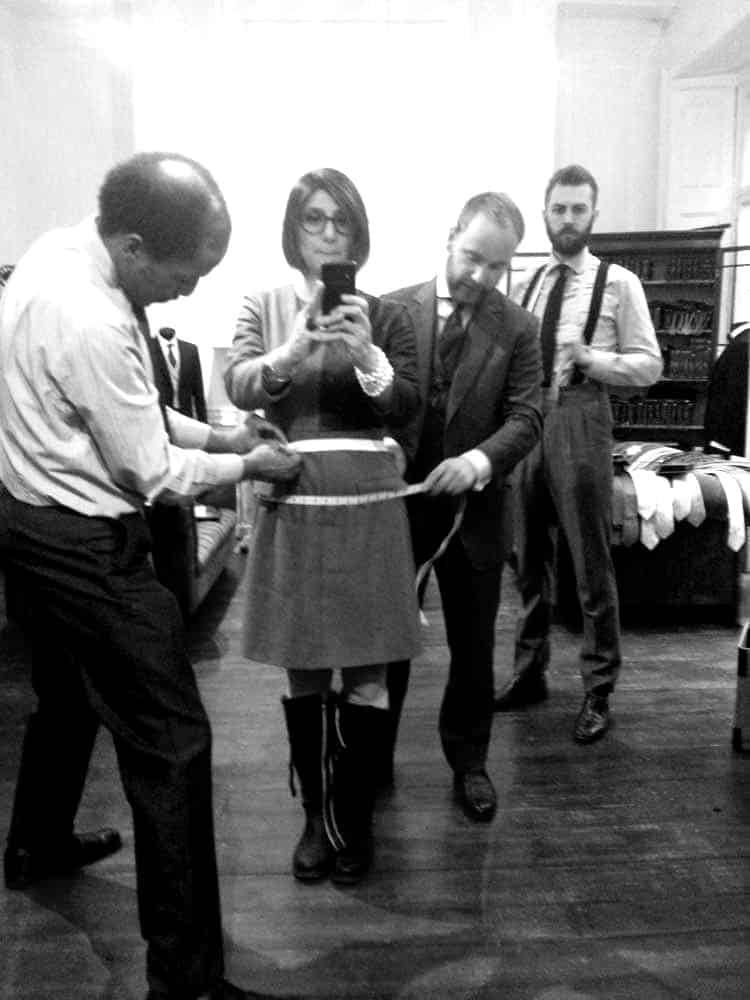 Cad And The Dandy savile row 2014 getting measured for a bespoke suit in London Uk (2)