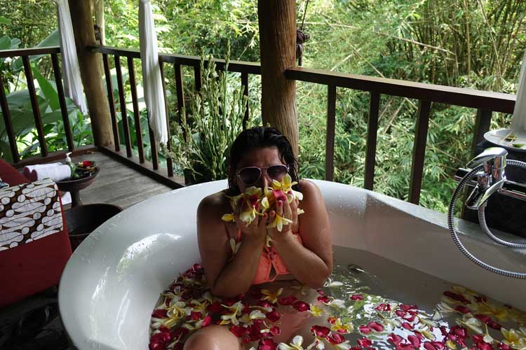 flower petal bath Asia