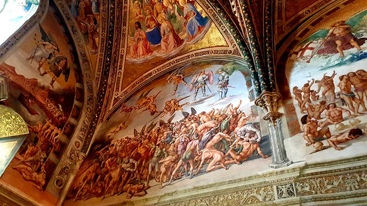 fresco-secco or secco mural painting techniques, which are applied to dried plaster