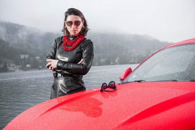 Ford-Mustang-GT-V8-Gracie-Opulanza-fendi-leather-dress-2015-1