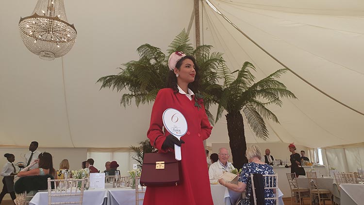 red Dior Vintage Hat Goodwood revival