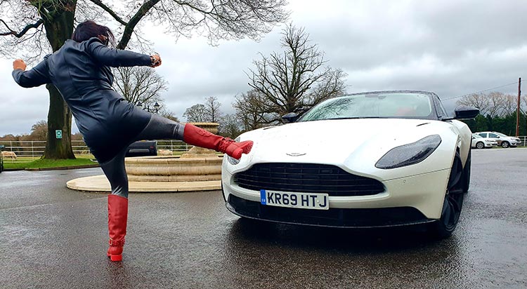 Gracie Opulanza Aston Martin DB11 2020 fashion and lifestyle review James Bond image for a woman (1)