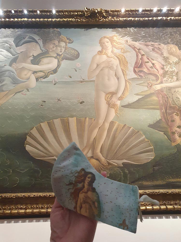 Birth of venus florence italy mask uffizi gallery