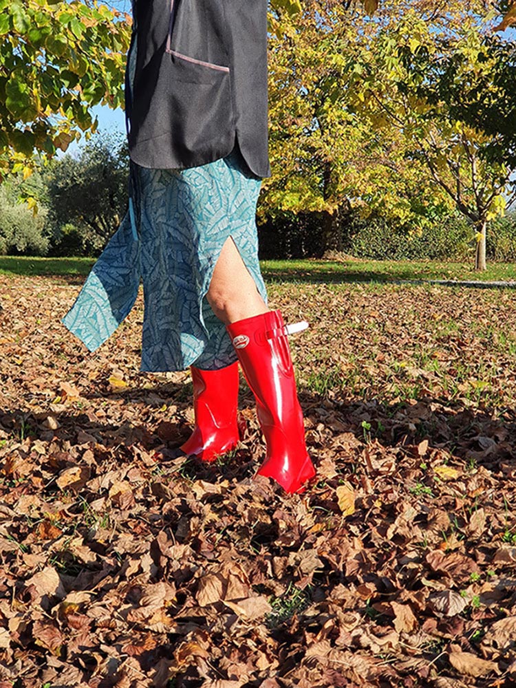 Rockfish Adjustable Wellingtons Gloss - Samba Red