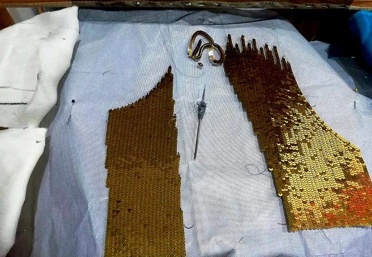 Tambour Beading Gold dress (2)