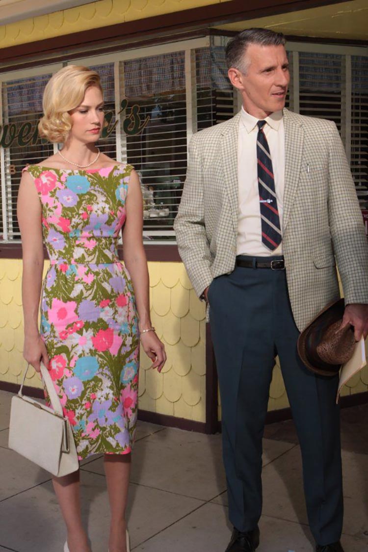 Betty Draper Francis vintage holiday dress floral