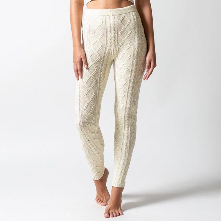 wool cableknit cashmere leggings