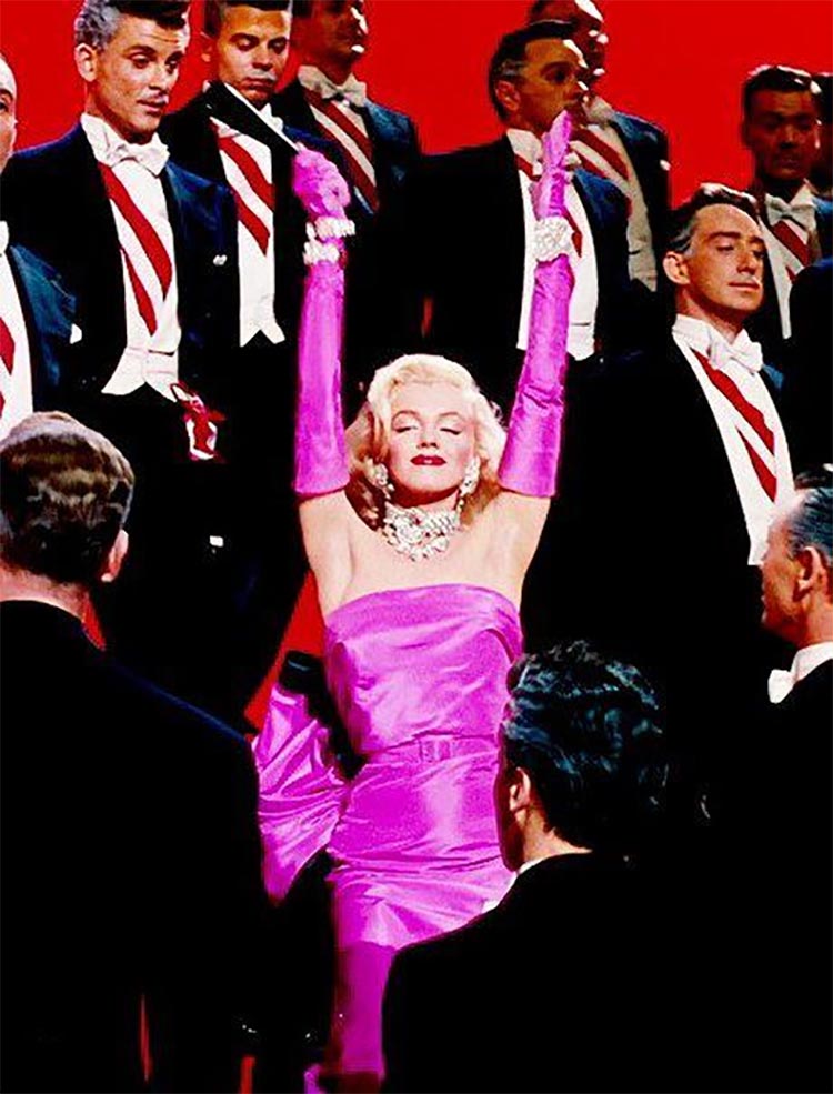 1953 gentlemens prefer blondes pink dress