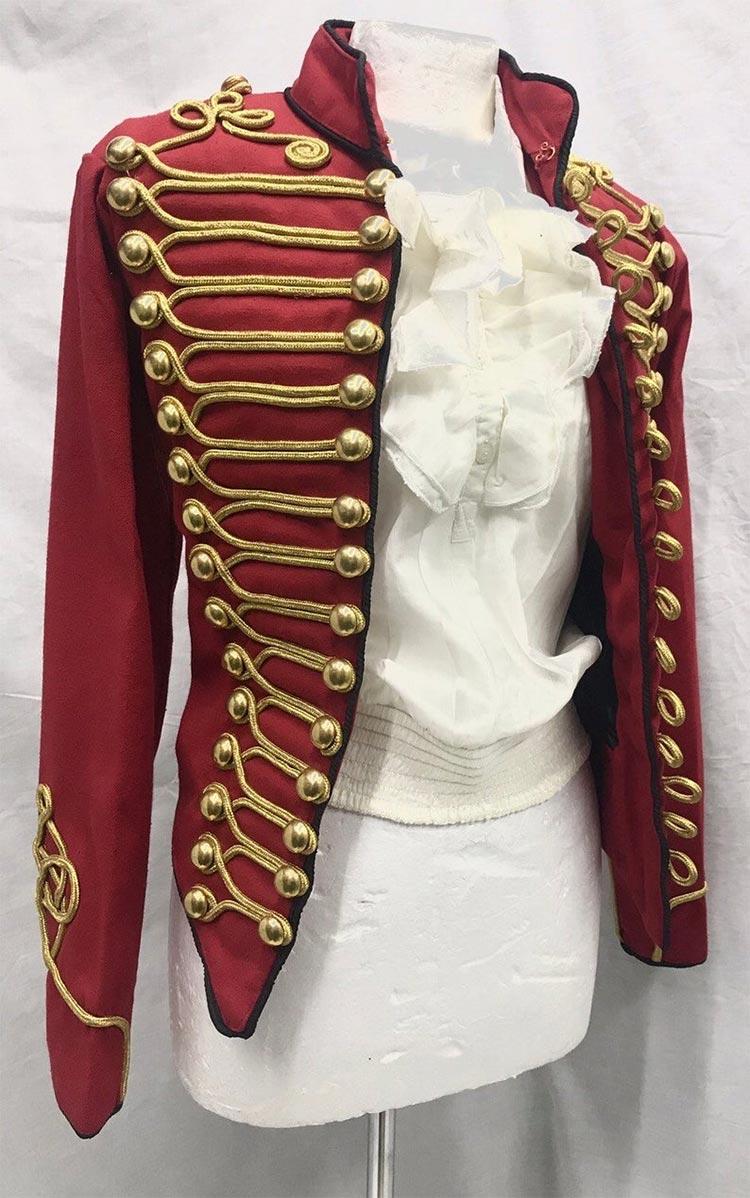 red wool military jacket