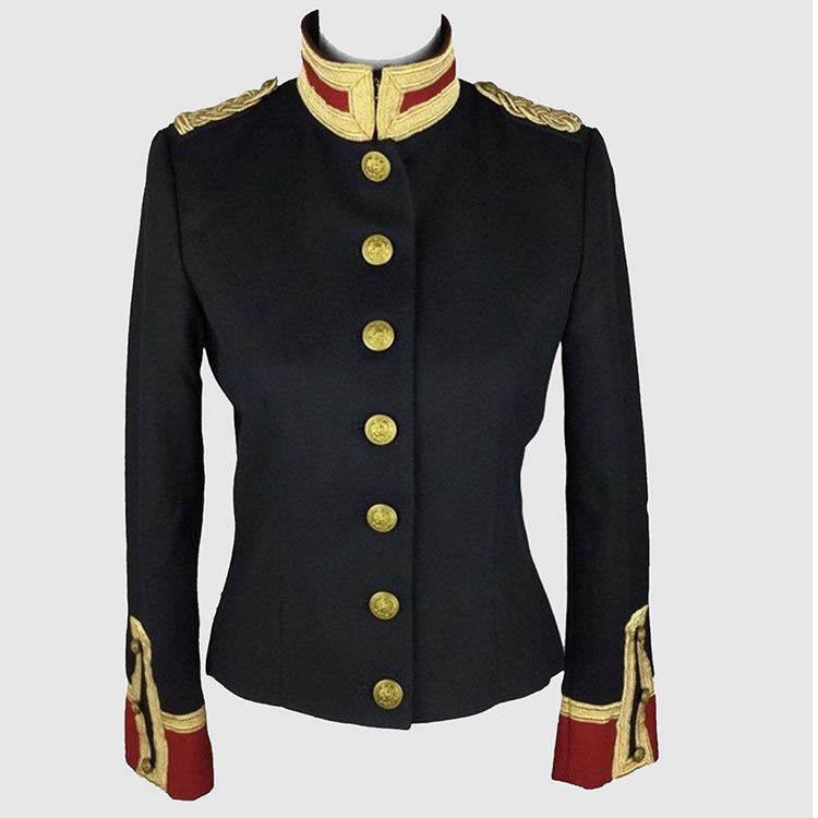 military contrasting jacket wool