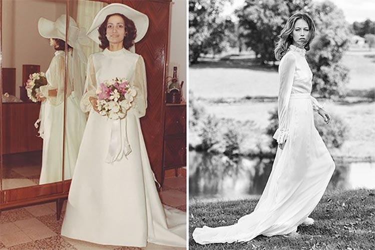 Flower power 1970 wedding dress