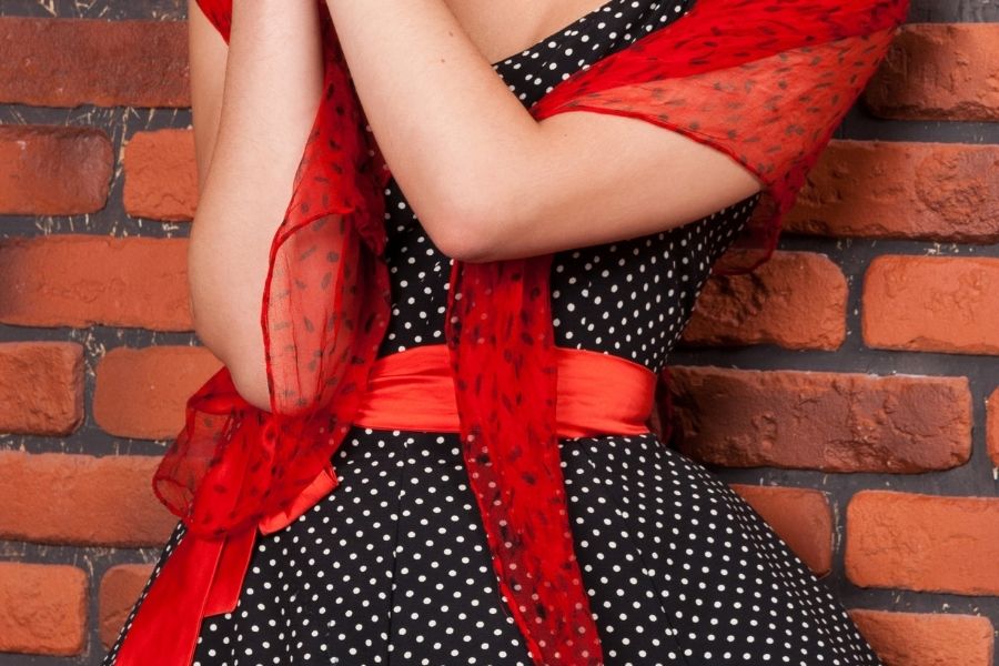 Vintage dress worn with shoes