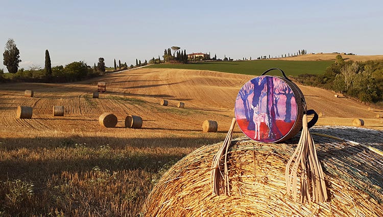 Vegan handpainted bag Tuscany 2021