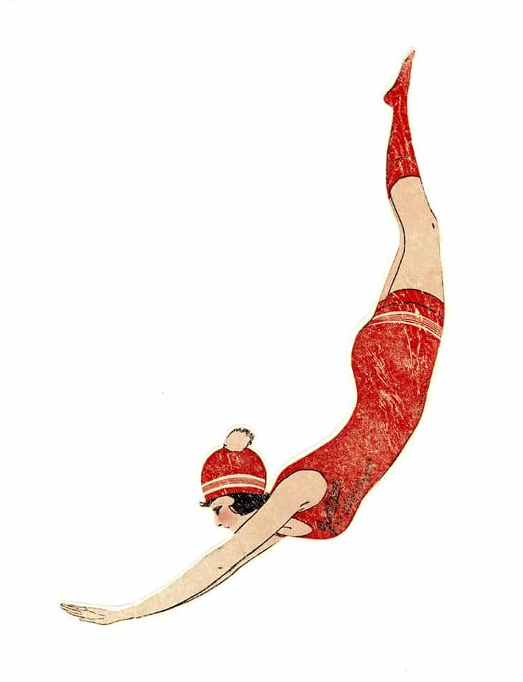 jantzen-box red diving girl