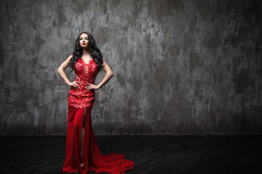 evening red dress