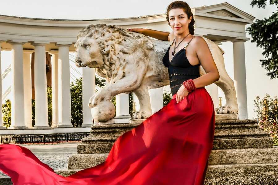 red with black shirt