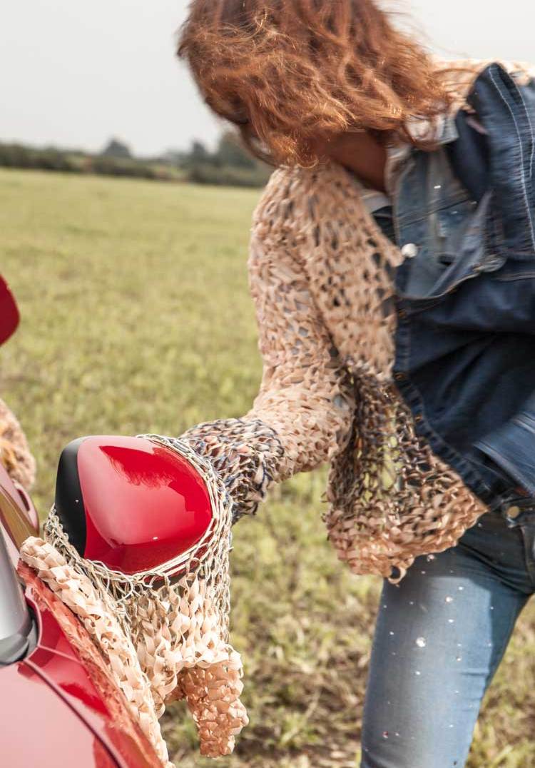 Knitwear upcycle denim with wool gracie Opulanza 2021 fashion (2)