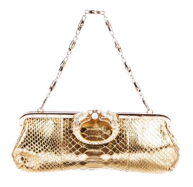 Limited Edition&nbsp;F/W 2004 Gold Python Crystal Dragon Clutch.