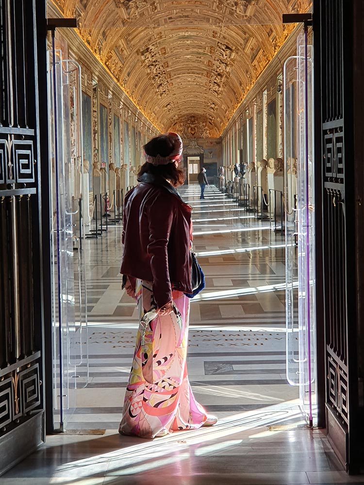 Gracie Opulanza Pucci print vintage onesie Rome italy Vatican City 2021 (1)