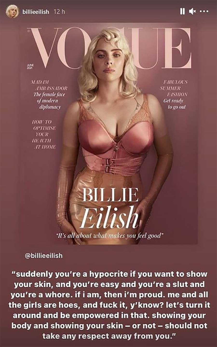 Billie Eilish vogue 2021