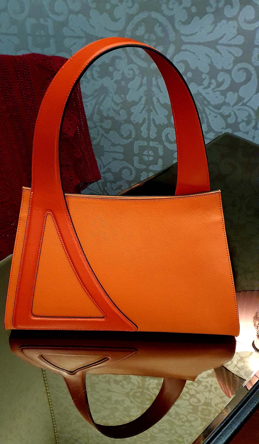 Aragosta Michele Da Fina Venice luxury leather one handle bag orange (2)
