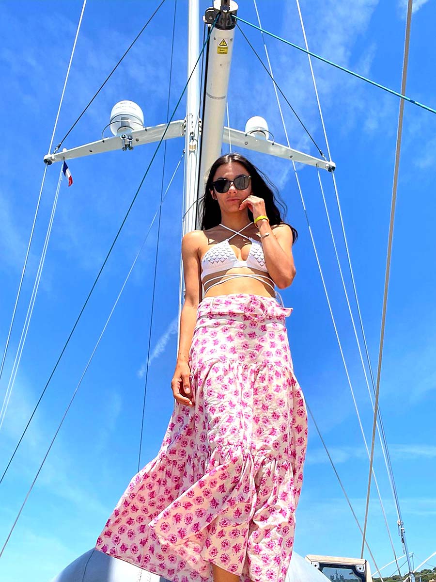 Zara Deep Frill Pink Skirt