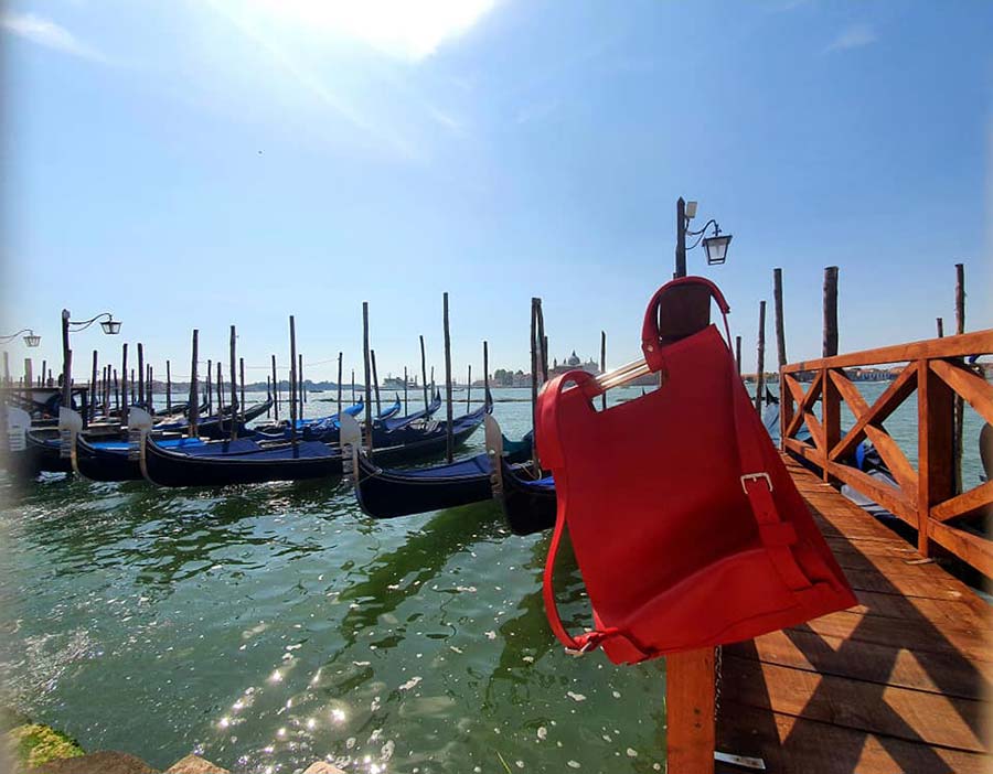 Ferrari Red Gracie Opulanza Tuscany Leather Backpack