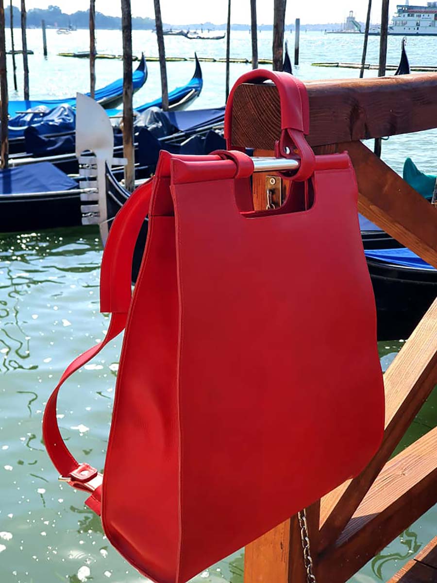 Ferrari Red Gracie Opulanza Tuscany Leather Backpack