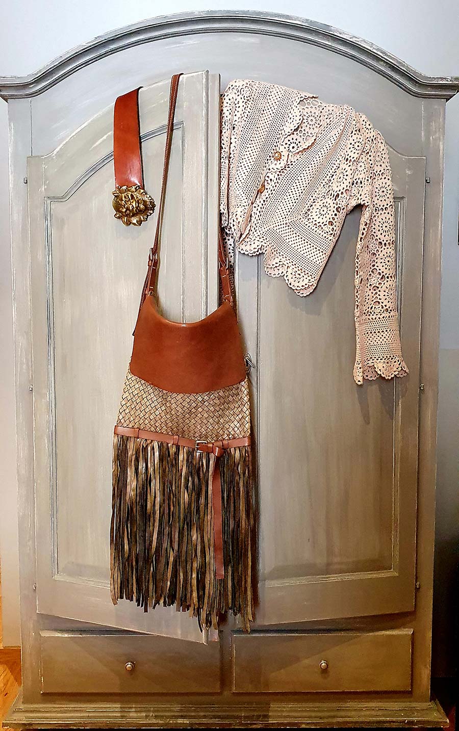 Gracie Opulanza Olive leather made in Italy handbag