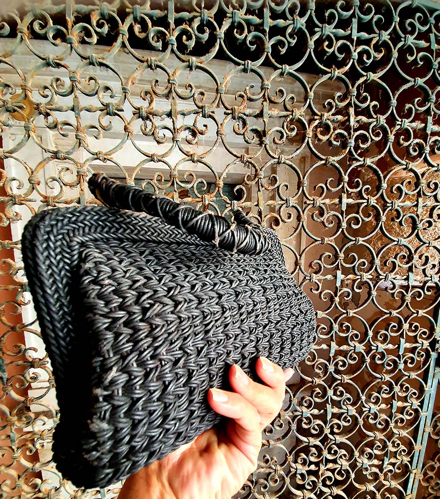 Roberta Di Camerino Gondola clutch bags venice vintage interwoven leather lace