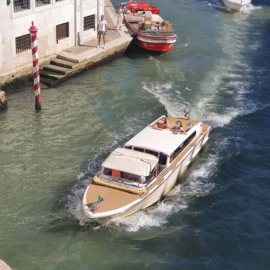 Modern Riva yacht venice grand canal